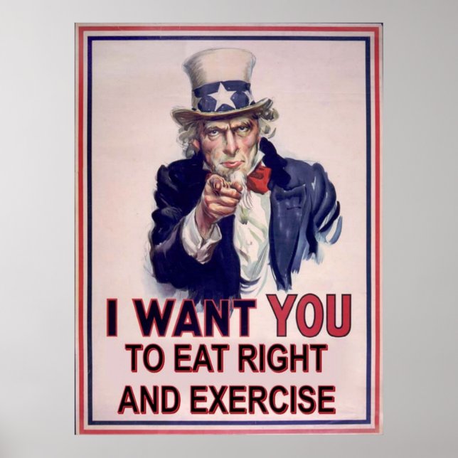 Poster Alimente-se Bem e Faça Exercícios (Frente)