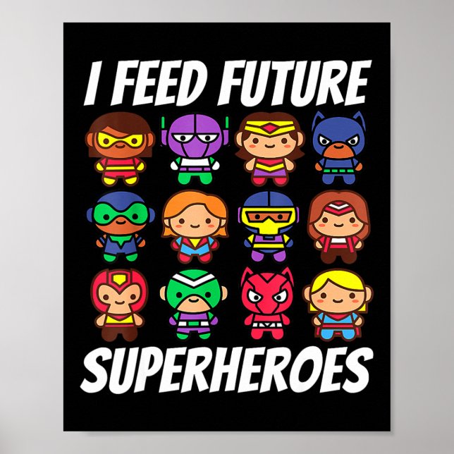 Poster Alimento o Futuro Super Heróis da Escola Almoçando (Frente)
