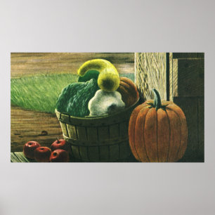 Poster Alimentos Antigos, Abóbora de Inverno, Abóbora e M