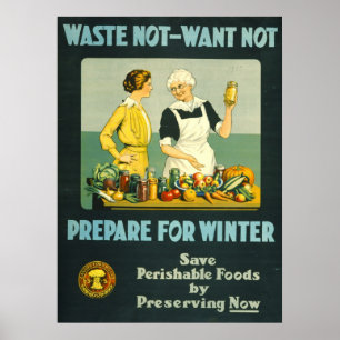 Poster Alimentos de colocação em latas 1914