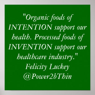 Pôster Alimentos orgânicos contra alimentos processados