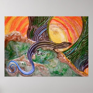 Poster alinhado azul de Skink