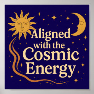 Poster Alinhado com a Energia Cósmica Boho Celestial