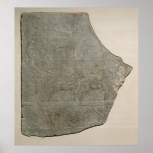 Poster Alivio do exército Assyrian na batalha e em