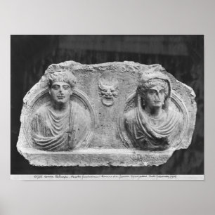 Pôster Alivio funerário de um casal, do Palmyra, Syria