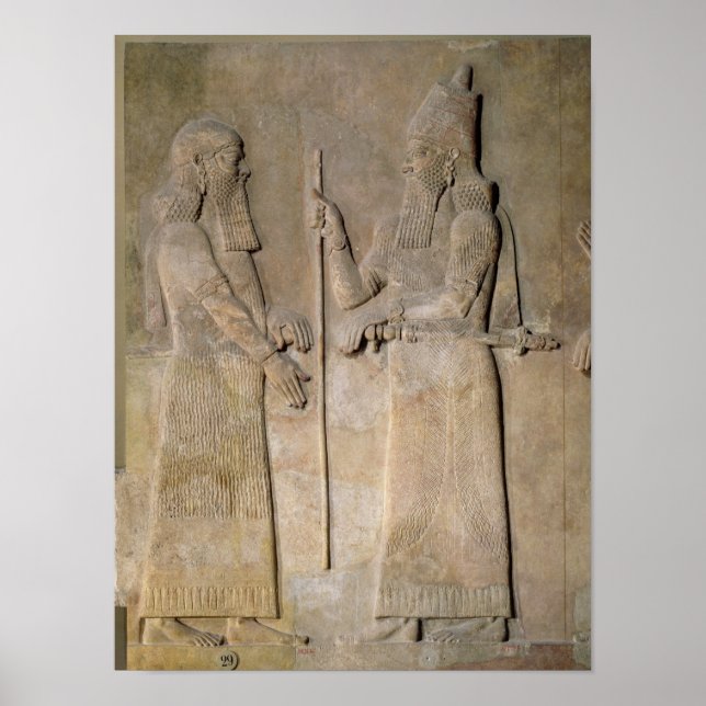 Poster Alivio representando o Sargon II e um vizier (Frente)