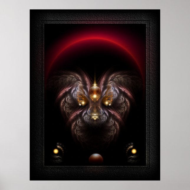 Poster Alkarian Poodle Fantasy Retrato Fractal (Frente)
