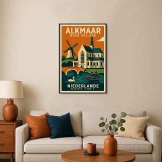 Pôster Alkmaar Nord Holland Niederlande Reiseplakat