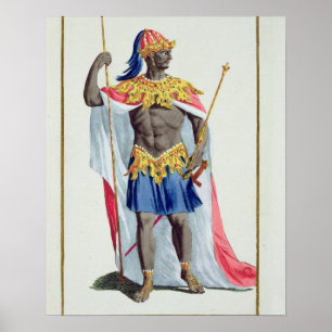 Poster Alkmey, rei da Guiné 'de DES Estampes de Receuil,
