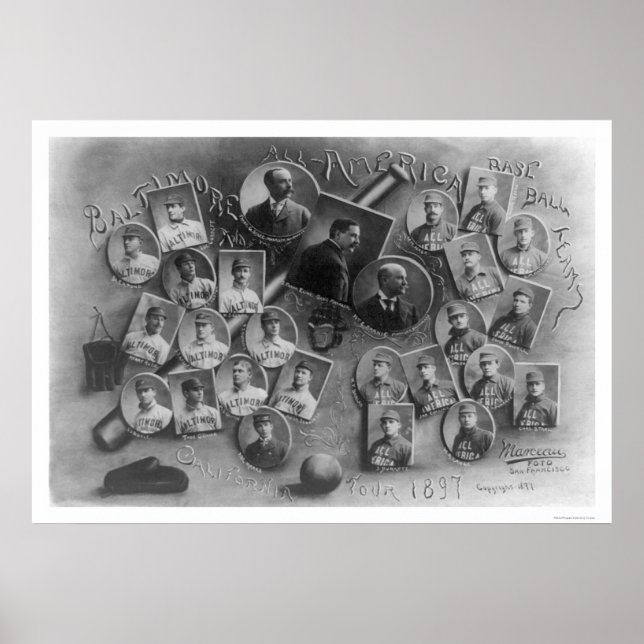 Poster All America Baseball Tour 1897 (Frente)