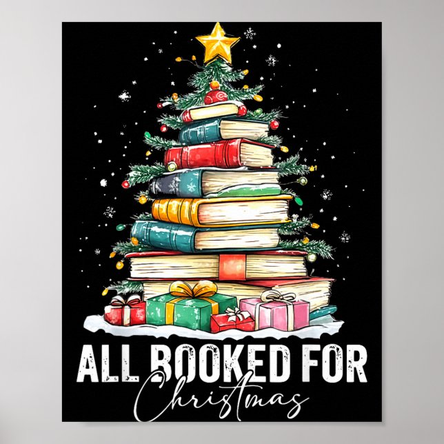 Poster All Booked For Christmas Coquette Books Teacher Xm (Frente)