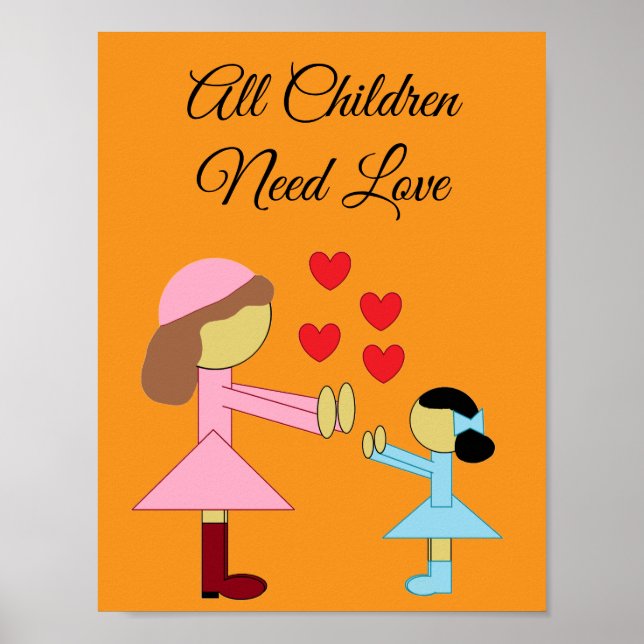 Poster All Children Need Love: Orange (Frente)
