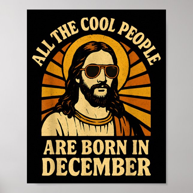 Poster All Cool People Are Born In December Birthday  (Frente)