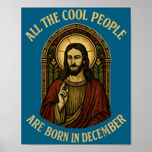Poster All Cool People Are Born In December Birthday Chri (Frente)