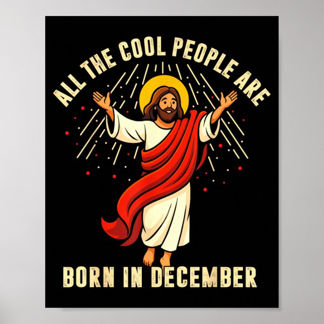 Poster All Cool People Are Born In December For Women Men (Frente)
