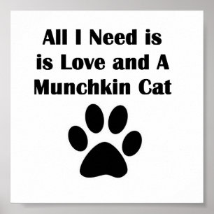Pôster All I Need is Love and A Munchkin Cat