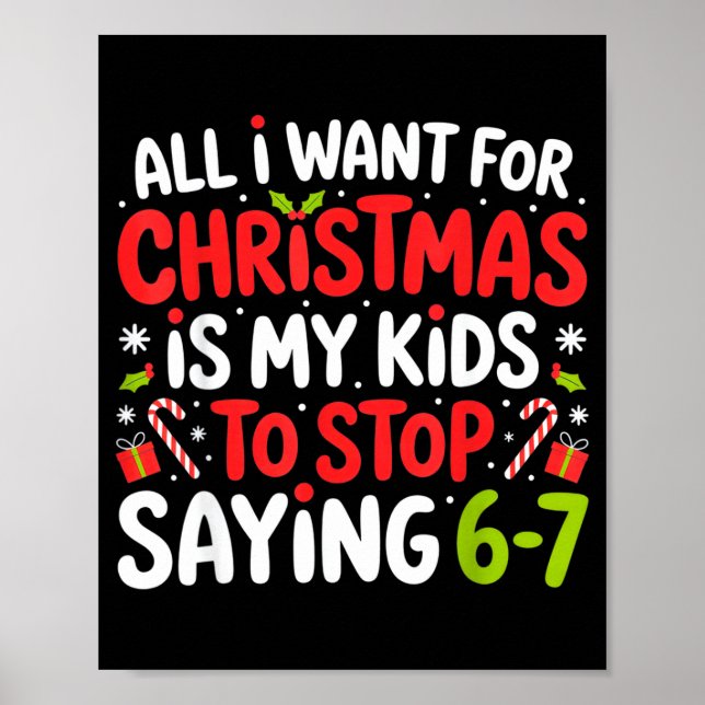 Poster All I Want For Christmas Is My Kids To Stop Saying (Frente)