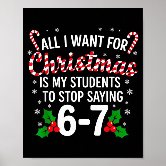Poster All I Want For Christmas Is My Students To Stop Sa (Frente)