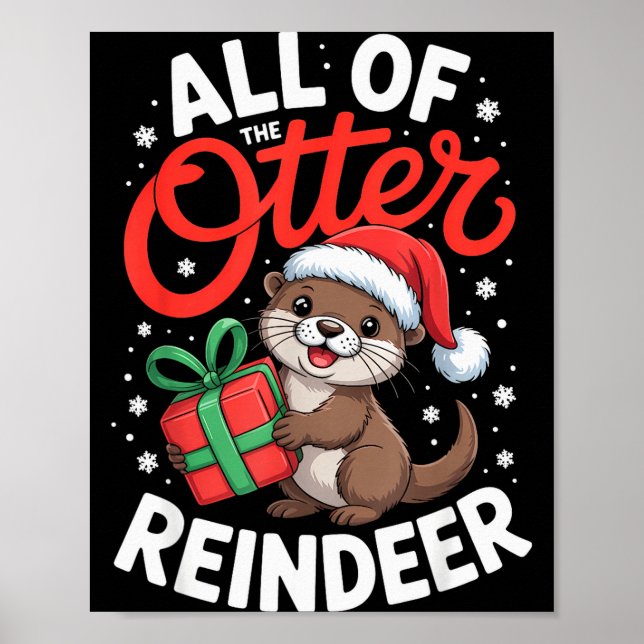 Poster All Of The Otter Reindeer, Sea Otter Christmas Paj (Frente)