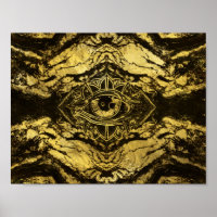 All Seeing eye golden texture on aged wood