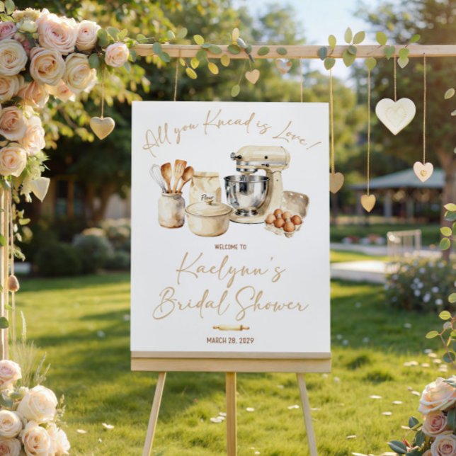 Poster All You Knead is Love! Bridal Shower Welcome Sign (Criador carregado)