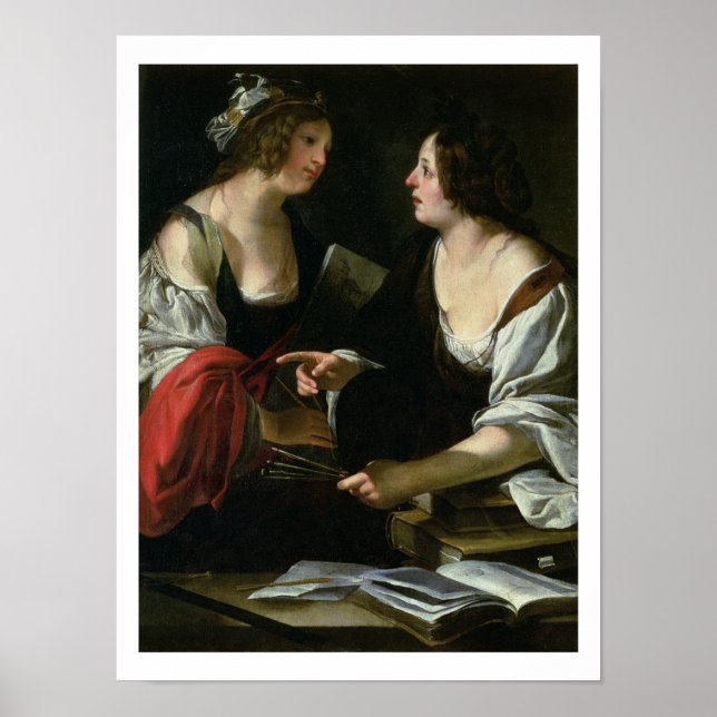Poster Allegory of Painting and Architecture, c.1620 (oil (Frente)