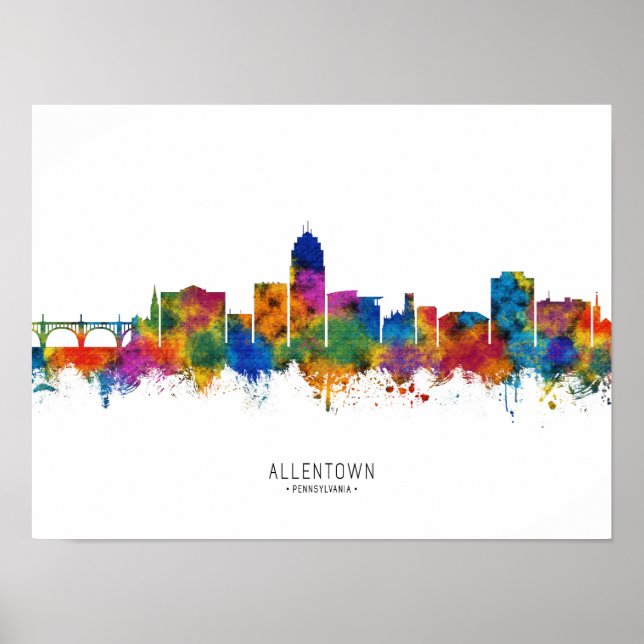 Poster Allentown Pennsylvania Skyline (Frente)