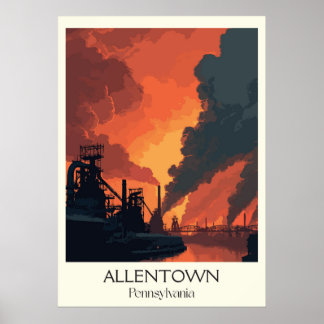 Poster Allentown Pennsylvania Vintage Industrial Art