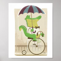 Alligador na Bicicleta em Paris