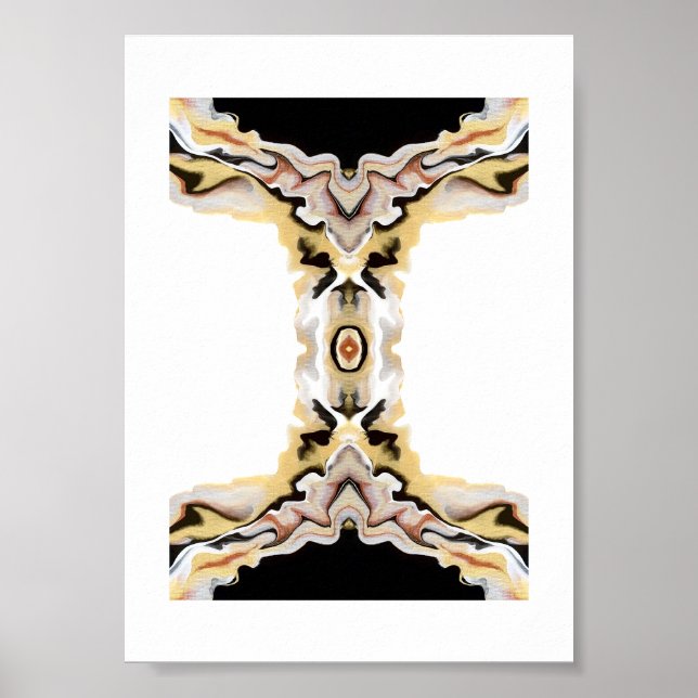 Poster Alligare Golden Abstract Acrylic Fluid Art (Frente)