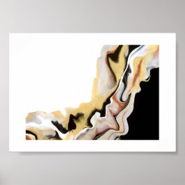 Poster Alligare Golden Abstract Acrylic Fluid Art