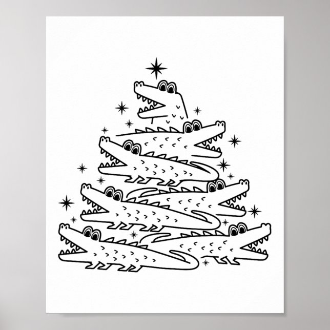 Poster Alligator Christmas Tree Swea (Frente)
