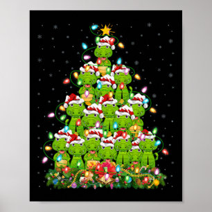 Poster Alligator Xmas Tree Lighting Papais noeis Alligato