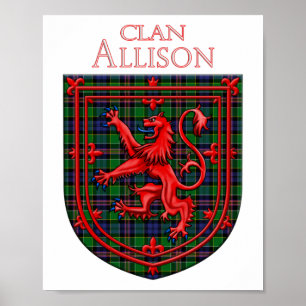 Poster Allison Tartan Scottish Xadrez Lion Rampant