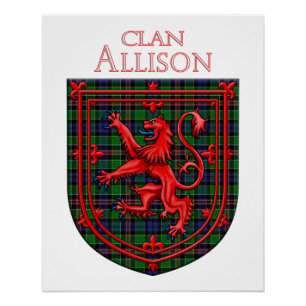 Pôster Allison Tartan Scottish Xadrez Lion Rampant