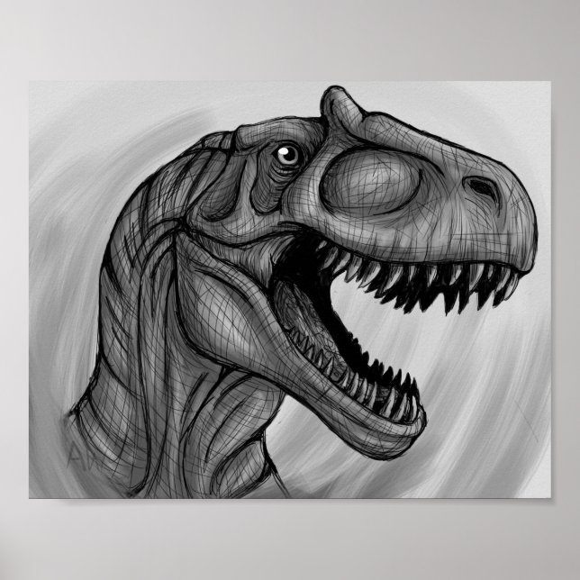 Poster Allosaurus Sketch (Frente)