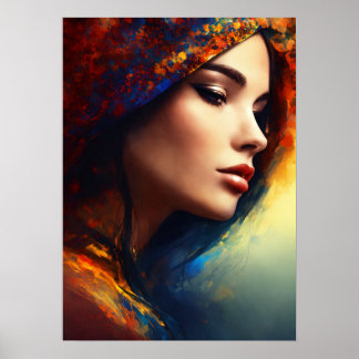 Poster "Allure de esquerda: uma pose encantadora de moça