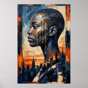 Poster Alma Negra Urbana Moderna Silhueta da Cidade