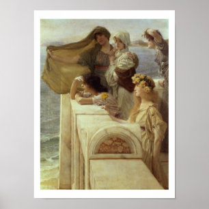 Poster Alma-Tadema no Berço do Afrodite, 1908