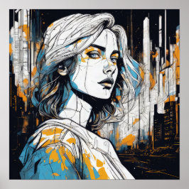 Poster Alma Urbana: Um Retrato Mulher - Arte Moderna Abst