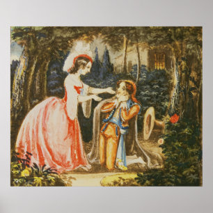 Poster Almaviva ajoelha-se antes de sua esposa no