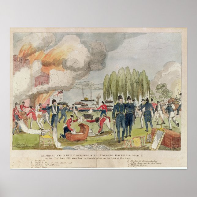 Poster Almirante Cockburn queimando e pilhando (Frente)
