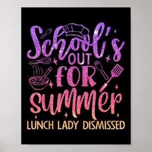 Poster Almoço da Dispensada do Verão da Escola Está Fora