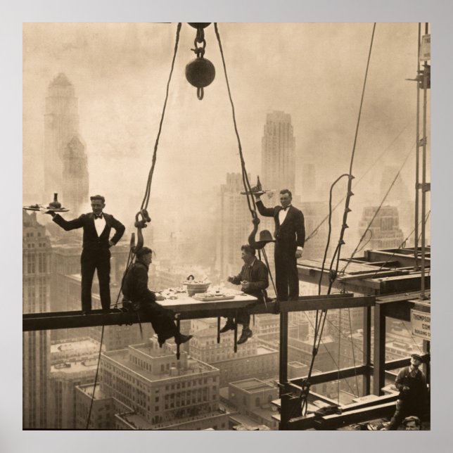 Poster Almoço dos Trabalhadores de Ferro no 32º Andar  (Frente)