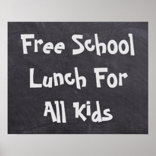 Poster Almoço Gratuito na Escola Para Todas as Crianças
