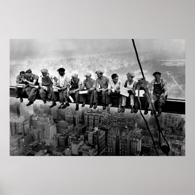 Poster Almoço No Topo De Um Arranha-Céu 1932 Trabalhadore (Frente)
