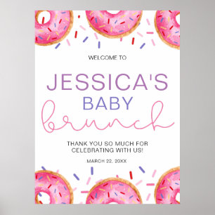 Poster Almofada de Bebê das Rosquinhas Watercolor