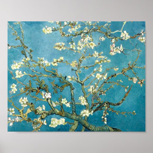 Poster Almond blossom (1890) Vincent Van Gogh Floral art (Frente)