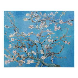Pôster Almond Blossoms Blue Vincent van Gogh Art Painting