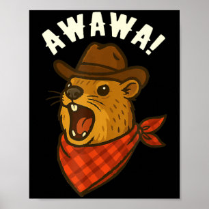 Poster Alô Cowboy Rock Hyrax Awawa Western Engraçado _1